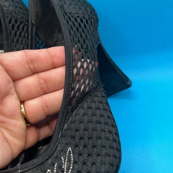 Beytoots! Women’s heels, net style, 8.5. Black silver design black mini gems - Picture 5 of 10